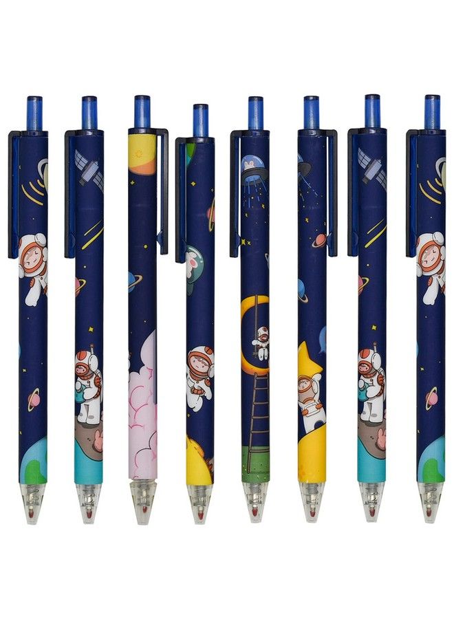 Maydahui 12Pcs Spaceman Gel Pen Retractable Printing Planet Pen Blue Mysterious Universe Black Ink For Astronaut School Party - Image 2