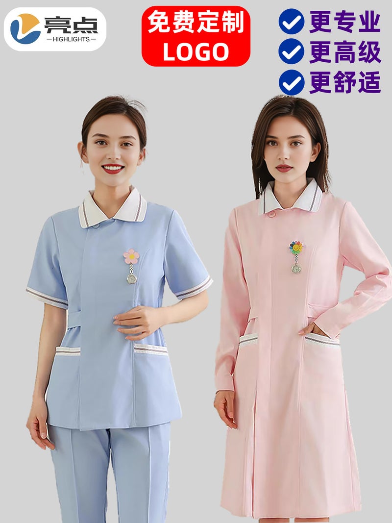 Nurse Uniform Two-Piece Set Long And Short Sleeve Medical Hospital Postpartum Care Center Maternity Nurse Beauty Uniform Guide Workwear Professional - Image 2
