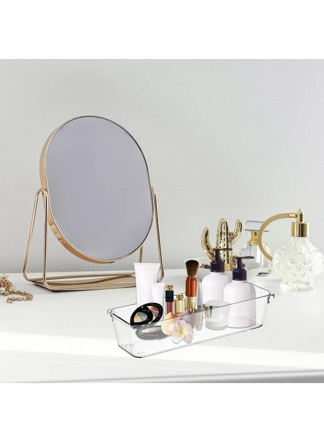 جولدن بيرد 6 قطع من منظم أدراج المكتب من جولدن بيرد، مقسمات أدراج الحمام، منظمات بلاستيكية لأدوات الزينة، صناديق تخزين لمستحضرات التجميل، خزانة الملابس، المطبخ، المكتب (شفاف) (3 × 9 بوصة) - Image 2