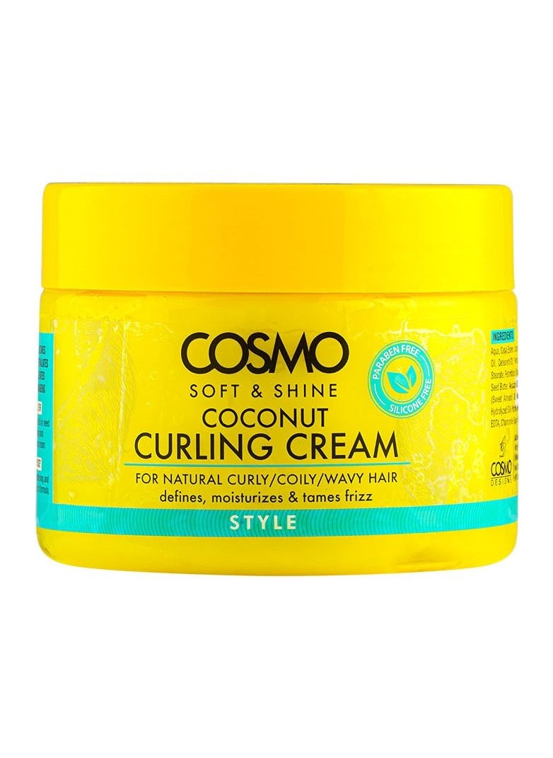COSMO - Soft And Shine Coconut Curling Cream For Natural Curly And Coily And wavy Hair 325g - Image 1
