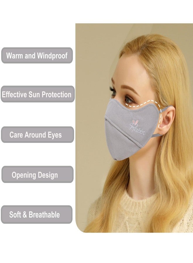 YUANST Winter Face Mask, Warm Windproof Face Cover, Balaclava Sun Protection Wind Protection for Winter Outdoor Sports Breathable, Washable Reusable (Gray) - Image 2