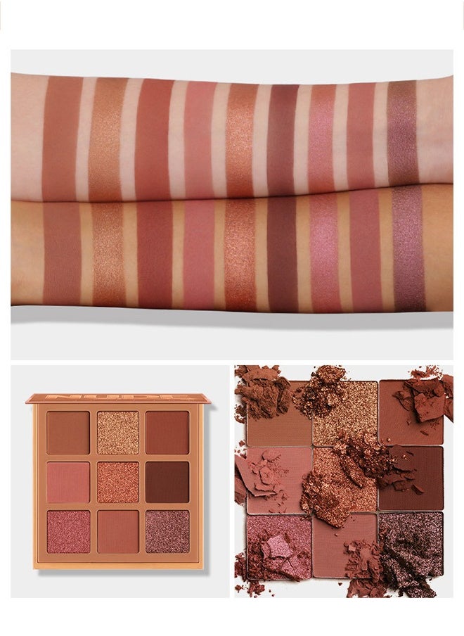 LANGMANNI Nude Patte Eye Shadow,9 colors  Palettes Long Lasting Glitter Multi Reflective Shades Ultra Pigmented Makeup Eye Shadow Powder Waterproof Eye Shadow(#A)  - Image 2