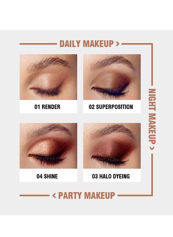 LANGMANNI Nude Patte Eye Shadow,9 colors  Palettes Long Lasting Glitter Multi Reflective Shades Ultra Pigmented Makeup Eye Shadow Powder Waterproof Eye Shadow(#A)  - Image 4
