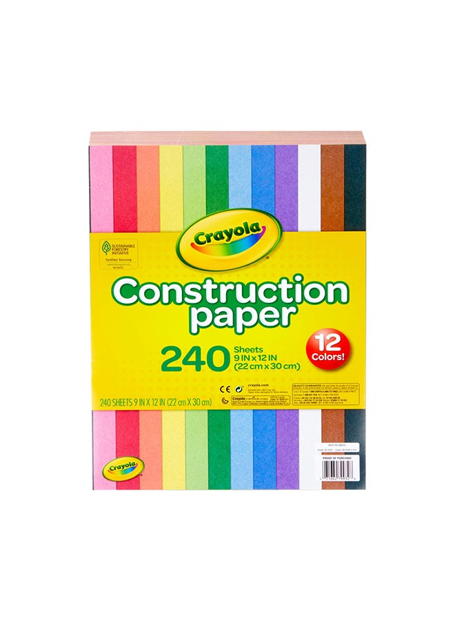 Crayola Construction Paper, 240 Sheet 9 In x 12 in – Multicolour - Image 1