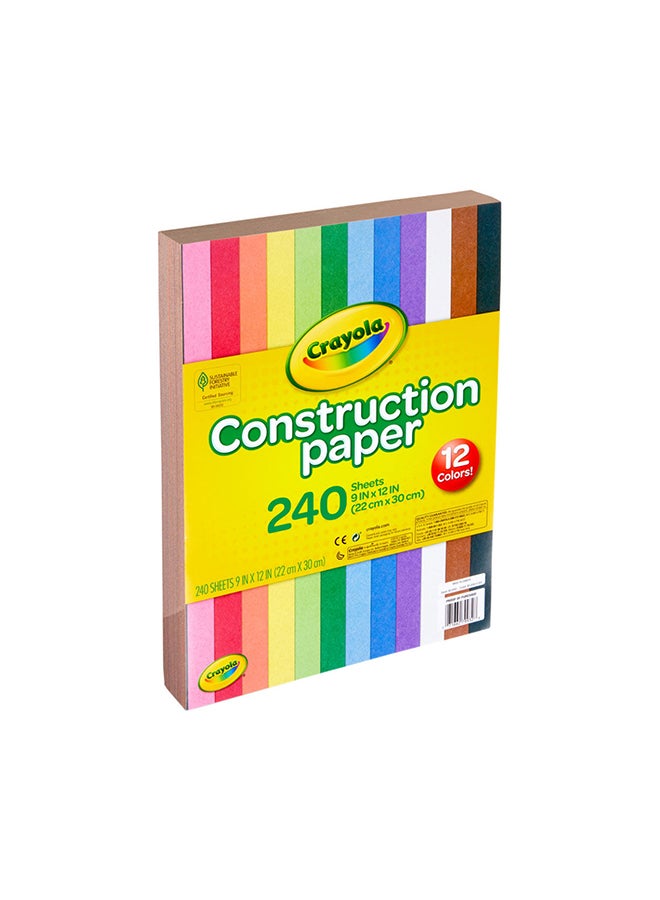 Crayola Construction Paper, 240 Sheet 9 In x 12 in – Multicolour - Image 4