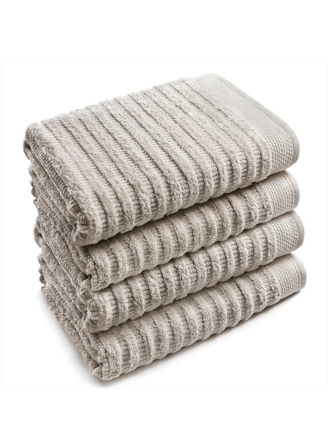 Softerry Pure Organic Cotton Bath Towel Set - 100% Soft Cotton - Extra Absorbent and Durable - 500 GSM Quick Dry - Luxury Hotel & Spa Quality - Fade Resistant - Eco Friendly (Khaki, Set of 4 Bath) - Image 1