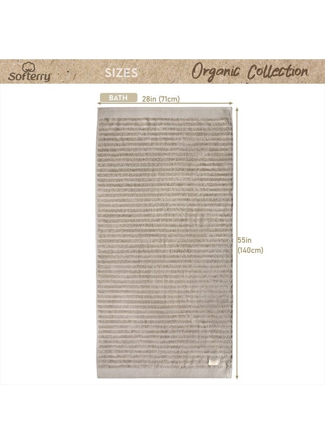 Softerry Pure Organic Cotton Bath Towel Set - 100% Soft Cotton - Extra Absorbent and Durable - 500 GSM Quick Dry - Luxury Hotel & Spa Quality - Fade Resistant - Eco Friendly (Khaki, Set of 4 Bath) - Image 2