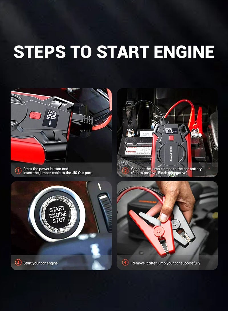 Dansent 12000mAh Jump Starter Emergency Power Supply Car Battery Ignition Starter Jump Starter 12V Vehicle Emergency Starter Wireless Phone Charger - Image 4