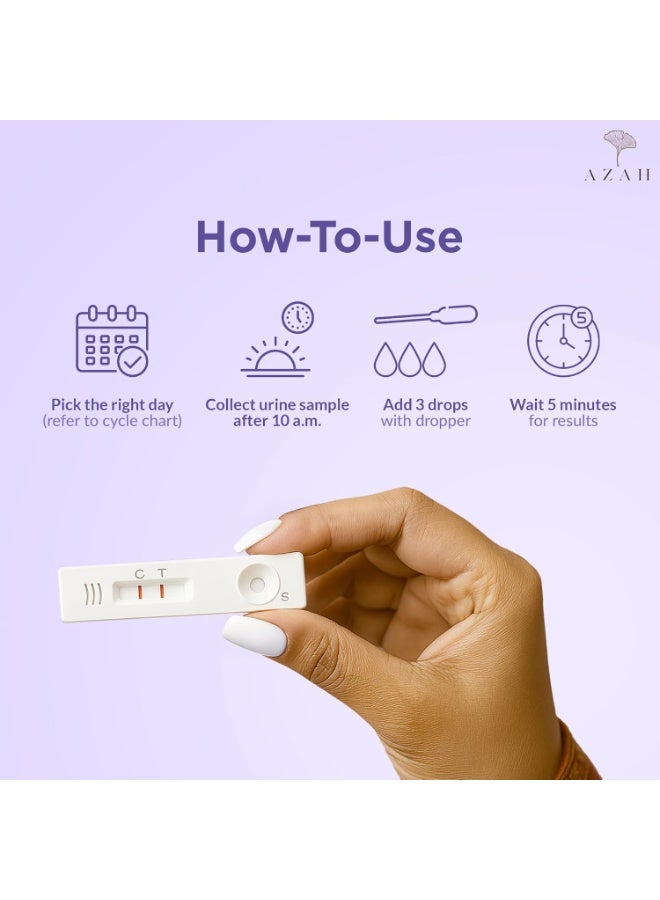 Azah Ovulation Kit [Pack of 5] | Fertility Test Kit for Accurate Results In 5 Mins | Midstream Technology for Women | Identifies 5 Most Fertile Days to Conceive in 5 Mins | Clinically Tested - Image 4