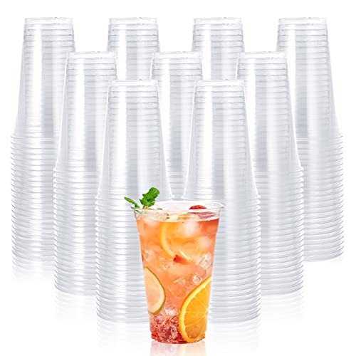 Lilymicky 600 Pack 20 oz Clear Plastic Cups PET Disposable Drinking Cups Crystal Clear Perfect for Ice Coffee Smoothie Soda or Any Cold Drinks