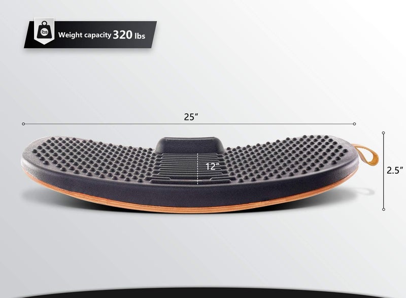 Fezibo Standing Desk Mat with Anti Fatigue Bar, Wooden Wobble Balance Board with Ergonomic Design Comfort Floor Mat - Image 5
