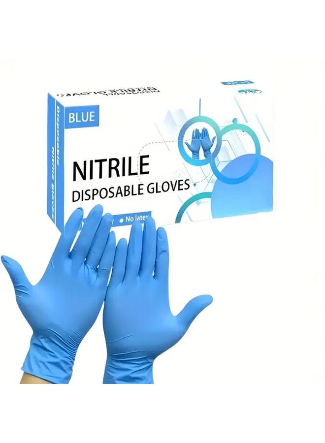 Blue XL Disposable Nitrile Gloves Latex Free for Household Cleaning Nail Art Tattoo - Image 1