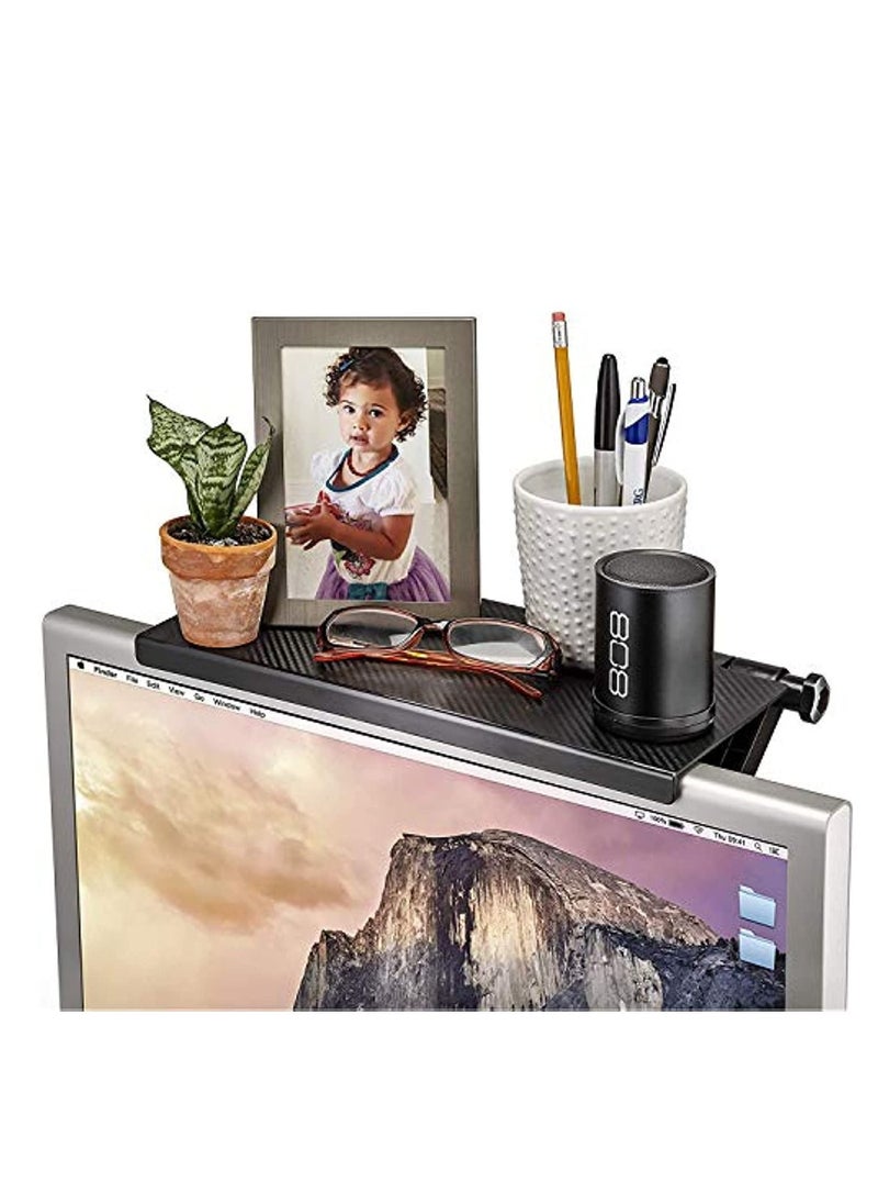 erorex - Screen Caddy TV Shelf Mountable Monitor TV Screen Top Shelf TV Tray Shelf Monitor Mount Organizer Media Device Storage Shelf - Image 1
