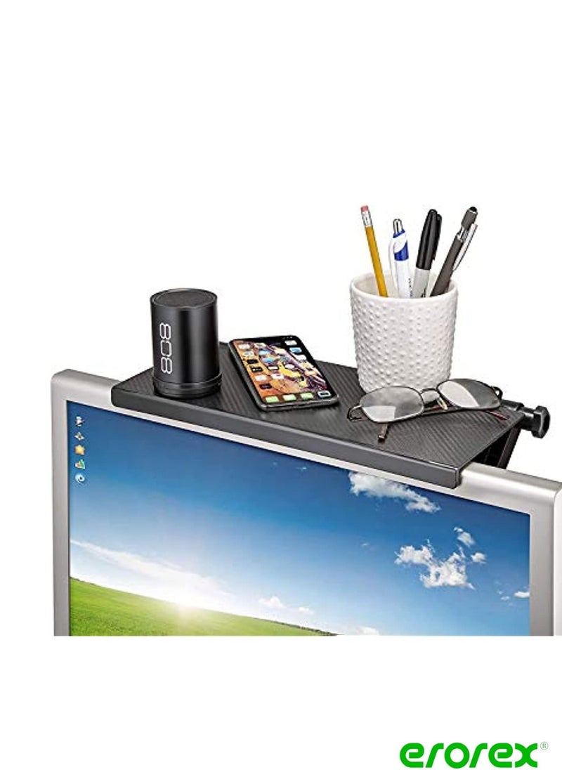 erorex - Screen Caddy TV Shelf Mountable Monitor TV Screen Top Shelf TV Tray Shelf Monitor Mount Organizer Media Device Storage Shelf - Image 1