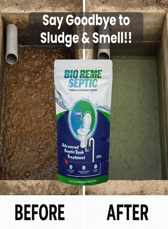 Bio Reme Septic Tank Cleaning Powder - Reduces Sludge, Removes Odor, Eco-Friendly Bacteria, Pack of 1 (250g) - Image 4