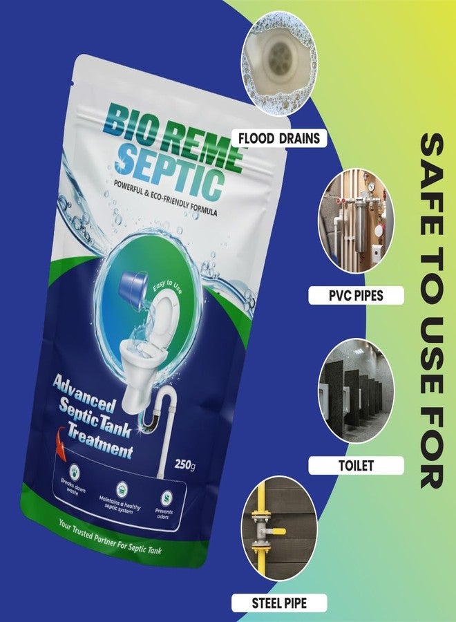 Bio Reme Septic Tank Cleaning Powder - Reduces Sludge, Removes Odor, Eco-Friendly Bacteria, Pack of 1 (250g) - Image 5