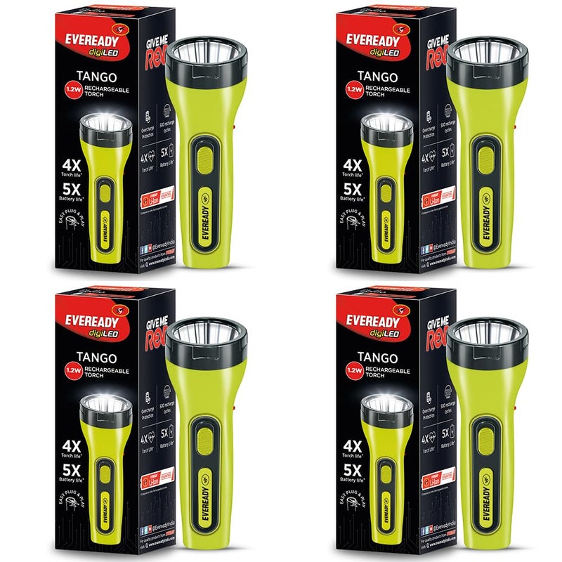 Eveready Eveready Tango DL21 Flashlight 12 W LED with Overcharge Protection 3 hrs Charging Pack of 4 - Image 1