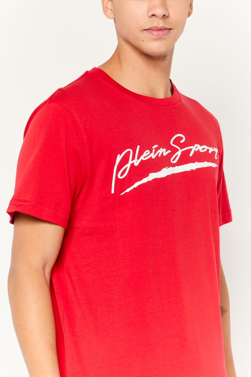 PHILIPP PLEIN تي شيرت رياضي للرجال بأكمام قصيرة، خارجي، أحمر - Image 3