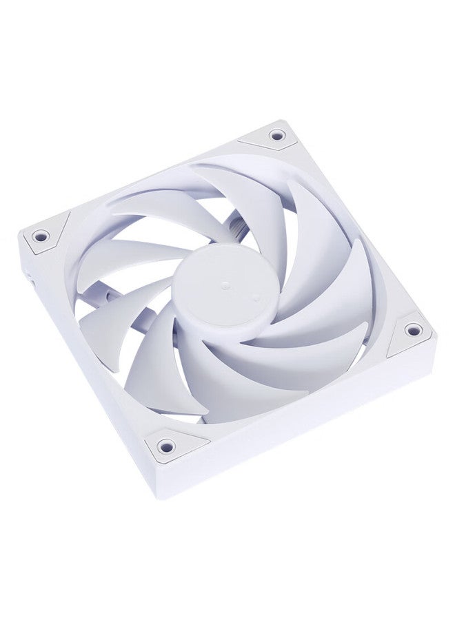 Sama Pingtouge V1 Performance Edition White Non-gloss 12cm Case Cooling Fan, 9 Blades, High Airflow, Hydraulic Bearing, Pwm Speed Control, Small 4-pin Multi-fan Series Connection - Image 4