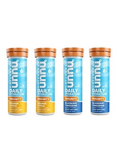 Nuun Immunity: Immune Support Hydration Supplement Electrolytes Antioxidants Vitamin C Zinc Turmeric Elderberry Ginger Echinacea Blueberry Tangerine + Orange Citrus Pack Of 4  - Image 1