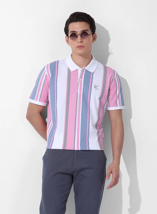 The Indian Garage Co Men Regular Fit Striped Polo