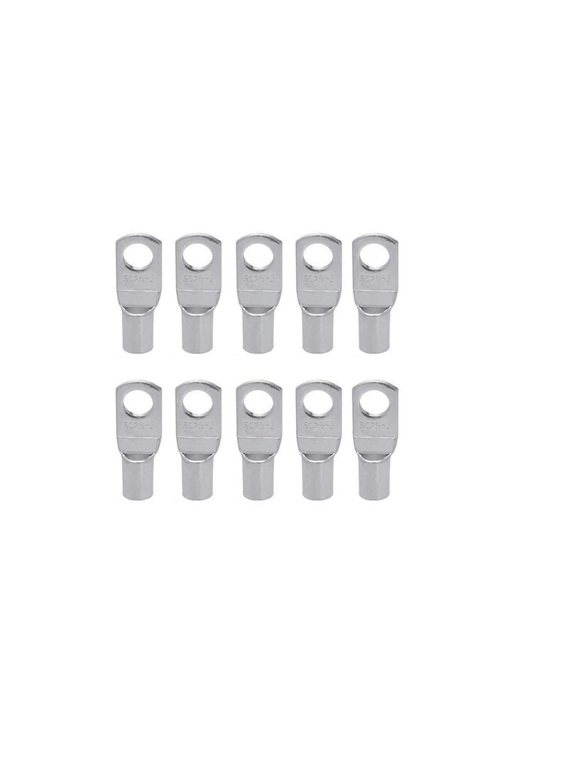 Copper Cable Lugs 10Pcs Set-Wire Terminals, Connector Cable lugs Ring Battery SC Terminals, for Marine, Solar, Automotive, Electric, Home Applications etc (Hole Size 6mm, Cable Size 10mm)  - Image 1