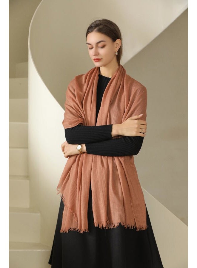 Wander Agio Pashmina Shawl Party Wraps Evening Dress Bridesmaid Long Cotton Scarves for Wedding Rusty Red 15 - Image 2