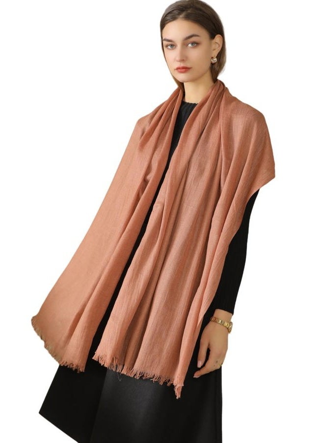 Wander Agio Pashmina Shawl Party Wraps Evening Dress Bridesmaid Long Cotton Scarves for Wedding Rusty Red 15 - Image 1