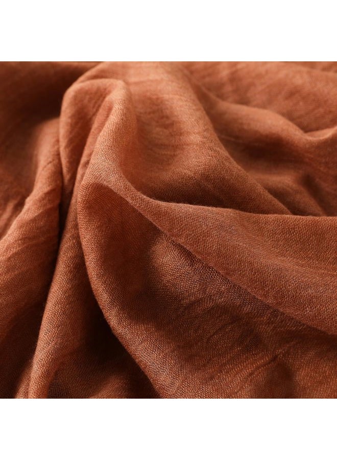 Wander Agio Pashmina Shawl Party Wraps Evening Dress Bridesmaid Long Cotton Scarves for Wedding Rusty Red 15 - Image 5