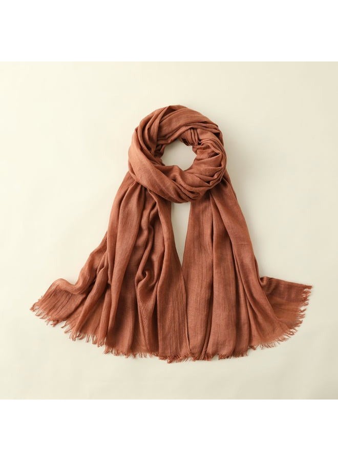 Wander Agio Pashmina Shawl Party Wraps Evening Dress Bridesmaid Long Cotton Scarves for Wedding Rusty Red 15 - Image 4