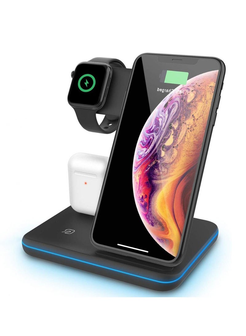 iBRIT 3-in-1 Wireless Charger iBrit, 15 Watt Wireless Charging, 3 Watt Smart Watch Wireless Charging, Lightning Port For Airbuds and Air Ports Charging - Image 3