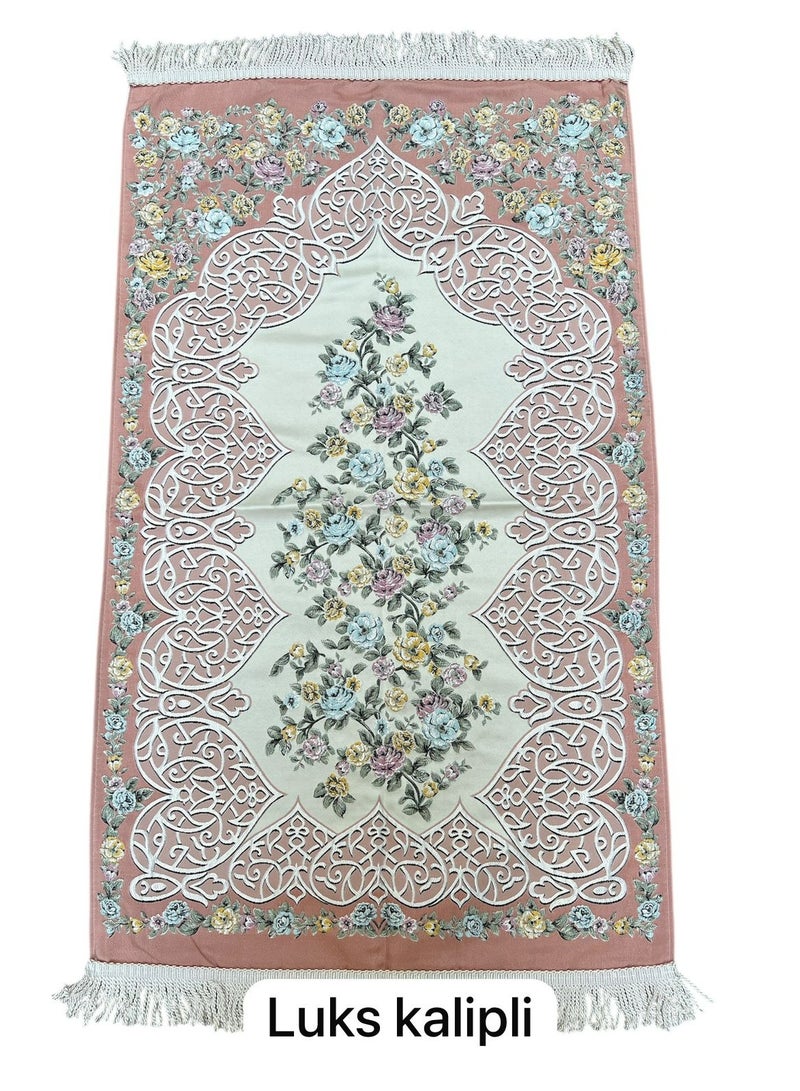 Sky Shine Rose Blush Floral – Deluxe Soft Touch Prayer Mat (Luks Kalipli) - Image 2