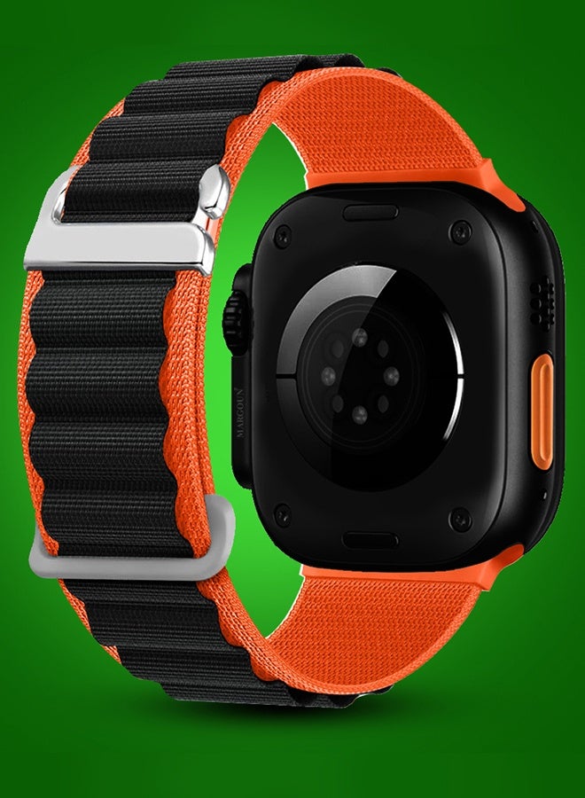 سوار Alpine Loop لساعة Apple Watch مقاس 49 مم/45 مم/44 مم/42 مم حزام رياضي منسوج من النايلون متوافق مع سلسلة iWatch Ultra2/Ultra/8/7/SE/6/5/4/3/2/1 حزام قابل للتعديل - Image 3