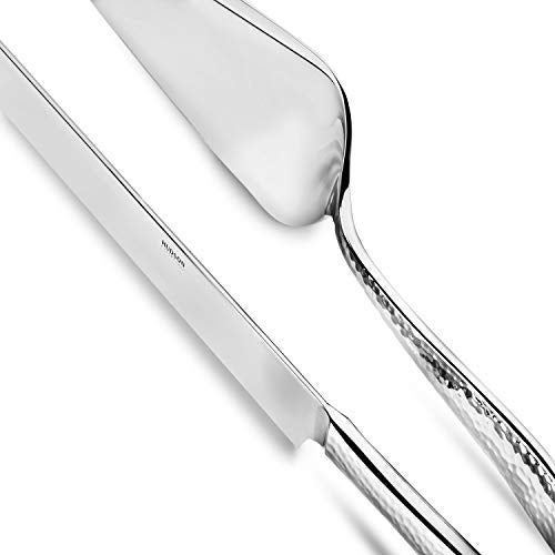 Hudson Essentials Hammered 18/10 Stainless Steel Cake Knife & Cake Server Set - Image 5