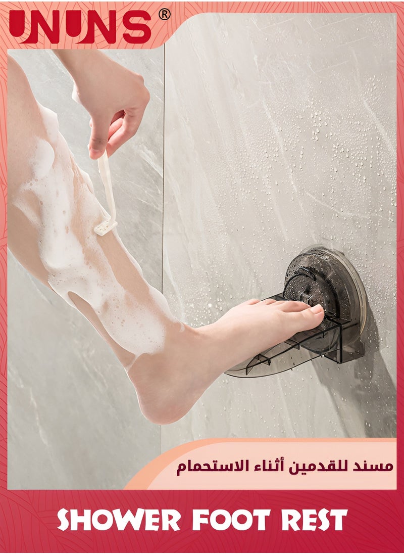 UNUNS Shower Foot Rest,No Slip Suction Cup Foot Rest Shower Shaving Legs Assist,Foot Stand For Inside Shower,Gray  - Image 1