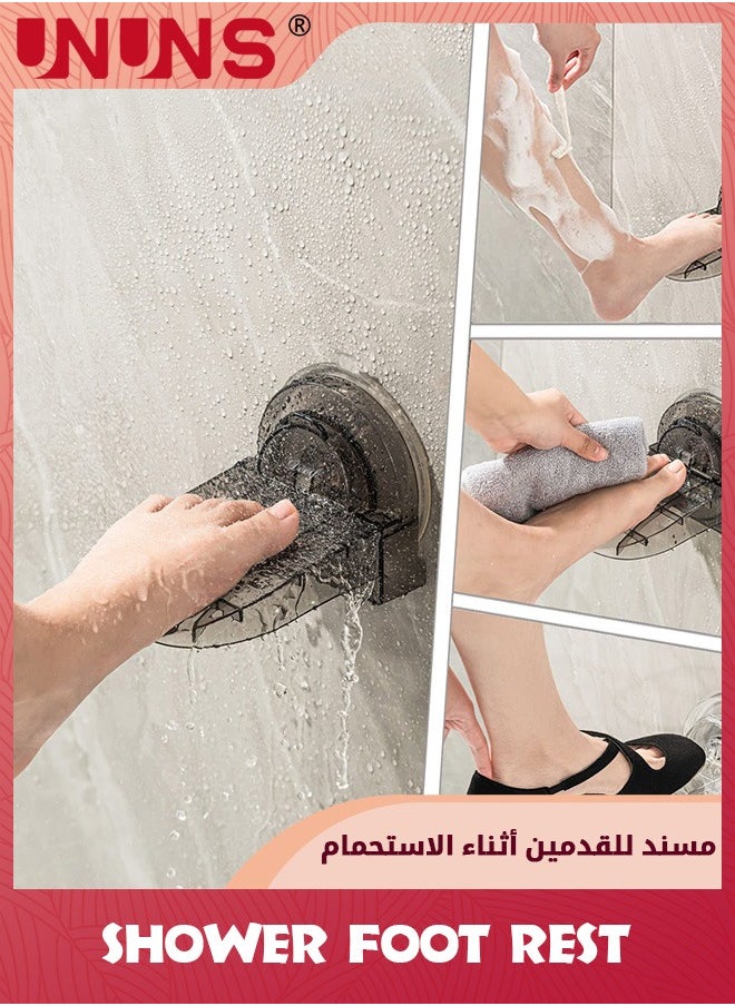 UNUNS Shower Foot Rest,No Slip Suction Cup Foot Rest Shower Shaving Legs Assist,Foot Stand For Inside Shower,Gray  - Image 2