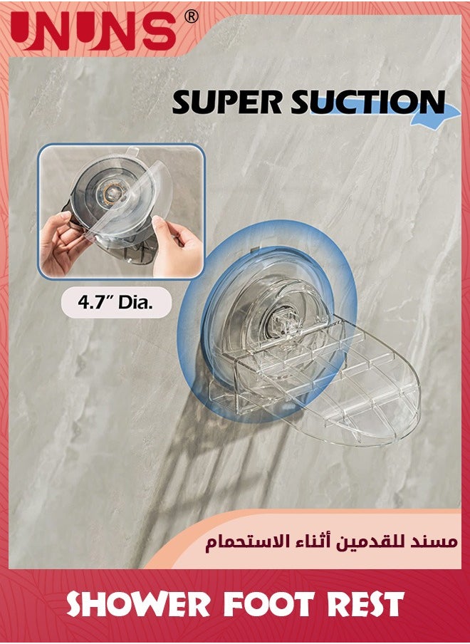UNUNS Shower Foot Rest,No Slip Suction Cup Foot Rest Shower Shaving Legs Assist,Foot Stand For Inside Shower,Gray  - Image 3