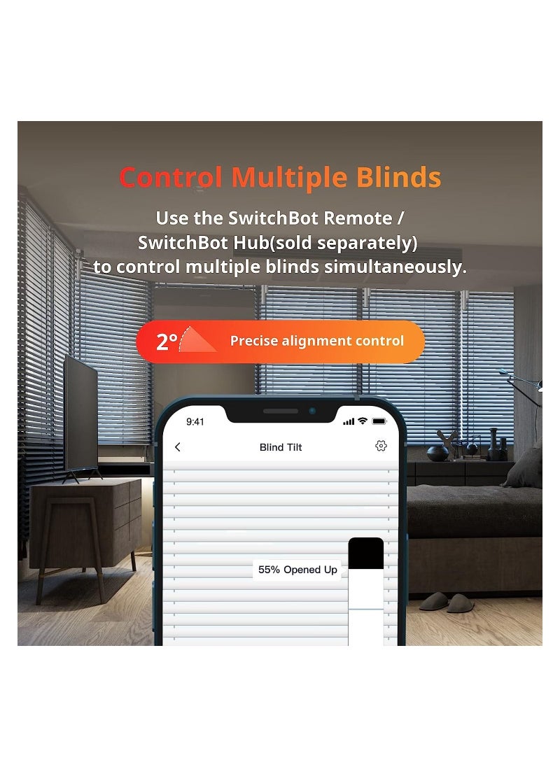 SwitchBot - SwitchBot Blind Tilt Motorized Blinds - Smart Electric Blinds with Bluetooth Remote Control - Image 1