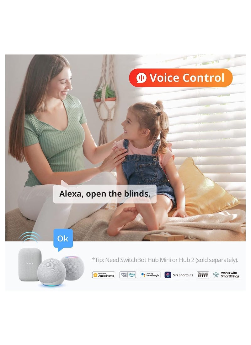 SwitchBot - SwitchBot Blind Tilt Motorized Blinds - Smart Electric Blinds with Bluetooth Remote Control - Image 1