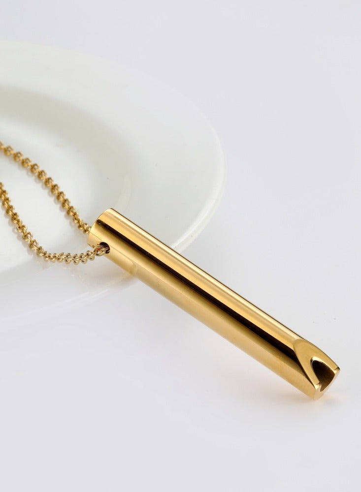 Stainless Steel Plated Necklace Meditation and Mindfulness Pendant Gold