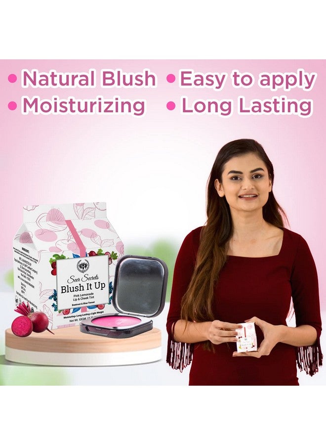 Seer Secrets Natural Blush It Up Lip And Cheek Tint For Long Lasting Moisturizing Lips | Pink Lemonade Blush It Up- 10Gm - Image 2