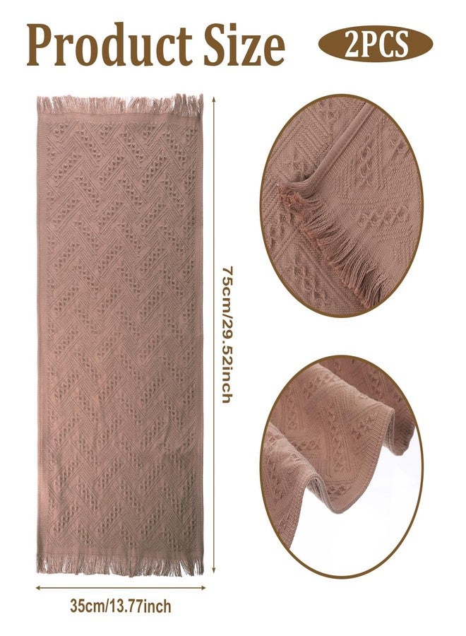 cobee 2Pcs Brown Bathroom Hand Towel, Boho Bathroom Decor, Decorative Hand Towels Bathrooms Brown Kitchen Towels, Farmhouse Bathrooms Decor for Kitchen Hotel Spa Farmhouse - Image 5