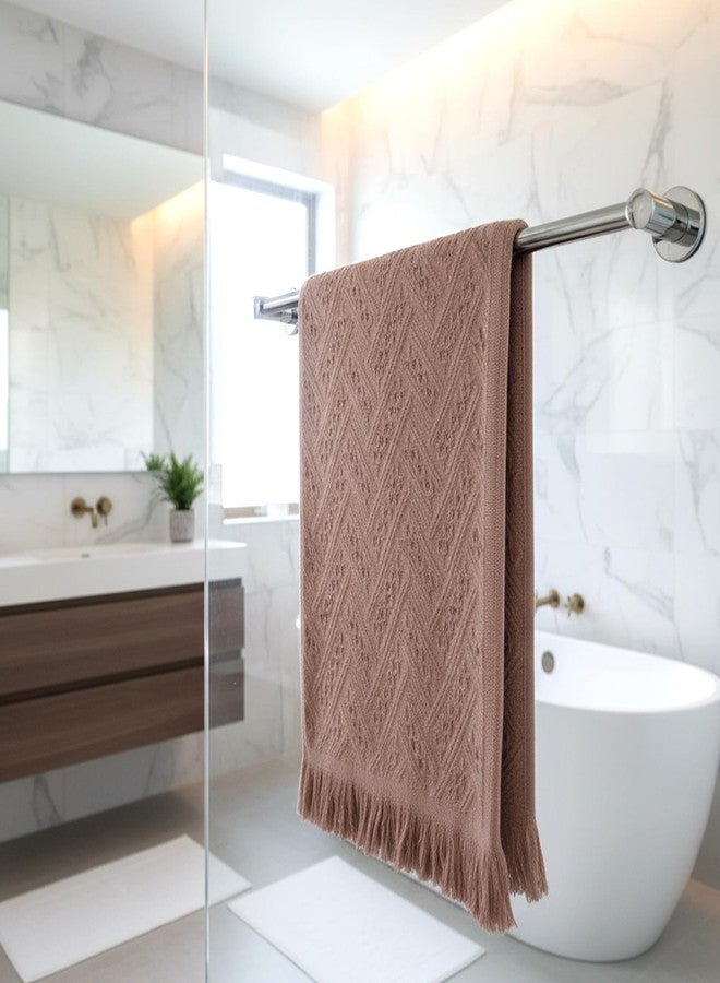 cobee 2Pcs Brown Bathroom Hand Towel, Boho Bathroom Decor, Decorative Hand Towels Bathrooms Brown Kitchen Towels, Farmhouse Bathrooms Decor for Kitchen Hotel Spa Farmhouse - Image 3