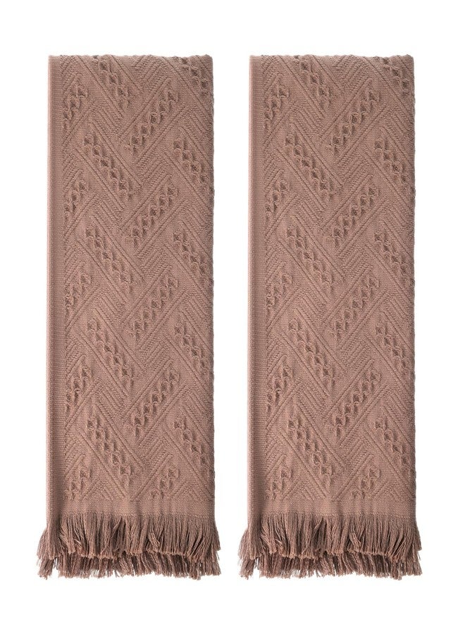 cobee 2Pcs Brown Bathroom Hand Towel, Boho Bathroom Decor, Decorative Hand Towels Bathrooms Brown Kitchen Towels, Farmhouse Bathrooms Decor for Kitchen Hotel Spa Farmhouse - Image 1