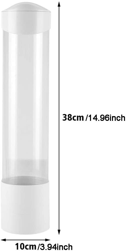 Tirifer Cup Dispenser Wall Mounted Plastic Water Dispenser Disposable Cup Holder Rack, Paste or Screw Plate Mountable for Paper Cups Halloween Party Supplies(L, White) - Image 5