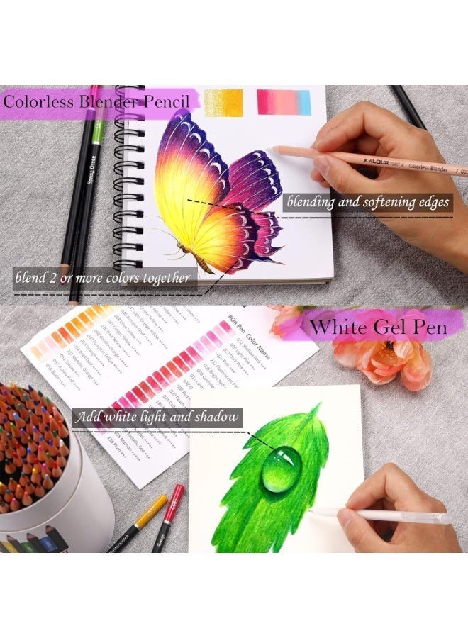 كالور KALOUR Premium Colored Pencils,Set of 123 Colors,Artists Soft Core with Vibrant Color,Ideal for Drawing Sketching Shading,Coloring Pencils for Adults Beginners - Image 5