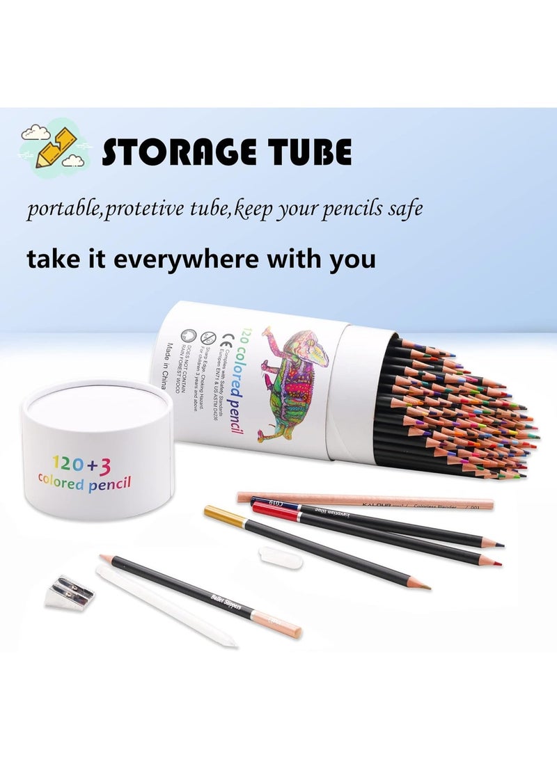 كالور KALOUR Premium Colored Pencils,Set of 123 Colors,Artists Soft Core with Vibrant Color,Ideal for Drawing Sketching Shading,Coloring Pencils for Adults Beginners - Image 4