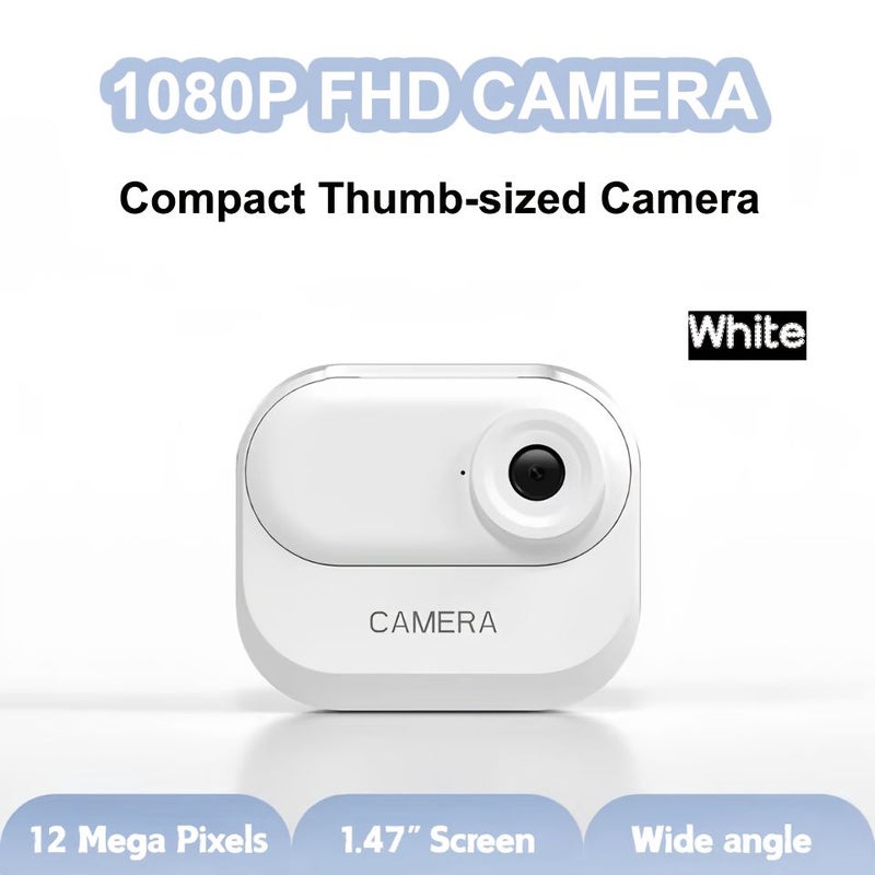 1pc 1080P FHD Wearable Camera with Thumb Camera White 32GB Card USB Charging Charging Case 800mAh Rechargeable Battery 350mAh Battery Portable Vlogging Loop Recording for Pet Cycling Motorcycle Home Travel - Image 2