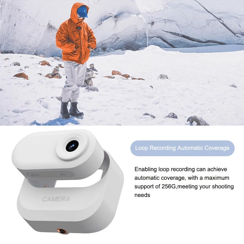 1pc 1080P FHD Wearable Camera with Thumb Camera White 32GB Card USB Charging Charging Case 800mAh Rechargeable Battery 350mAh Battery Portable Vlogging Loop Recording for Pet Cycling Motorcycle Home Travel - Image 5