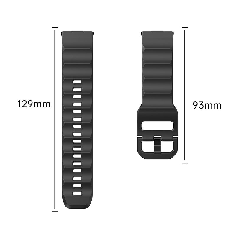 erorex For Huawei Watch Fit3 / Fit4 / Fit4 Pro Wave Black Buckle Silicone Watch Band(Orange) - Image 4